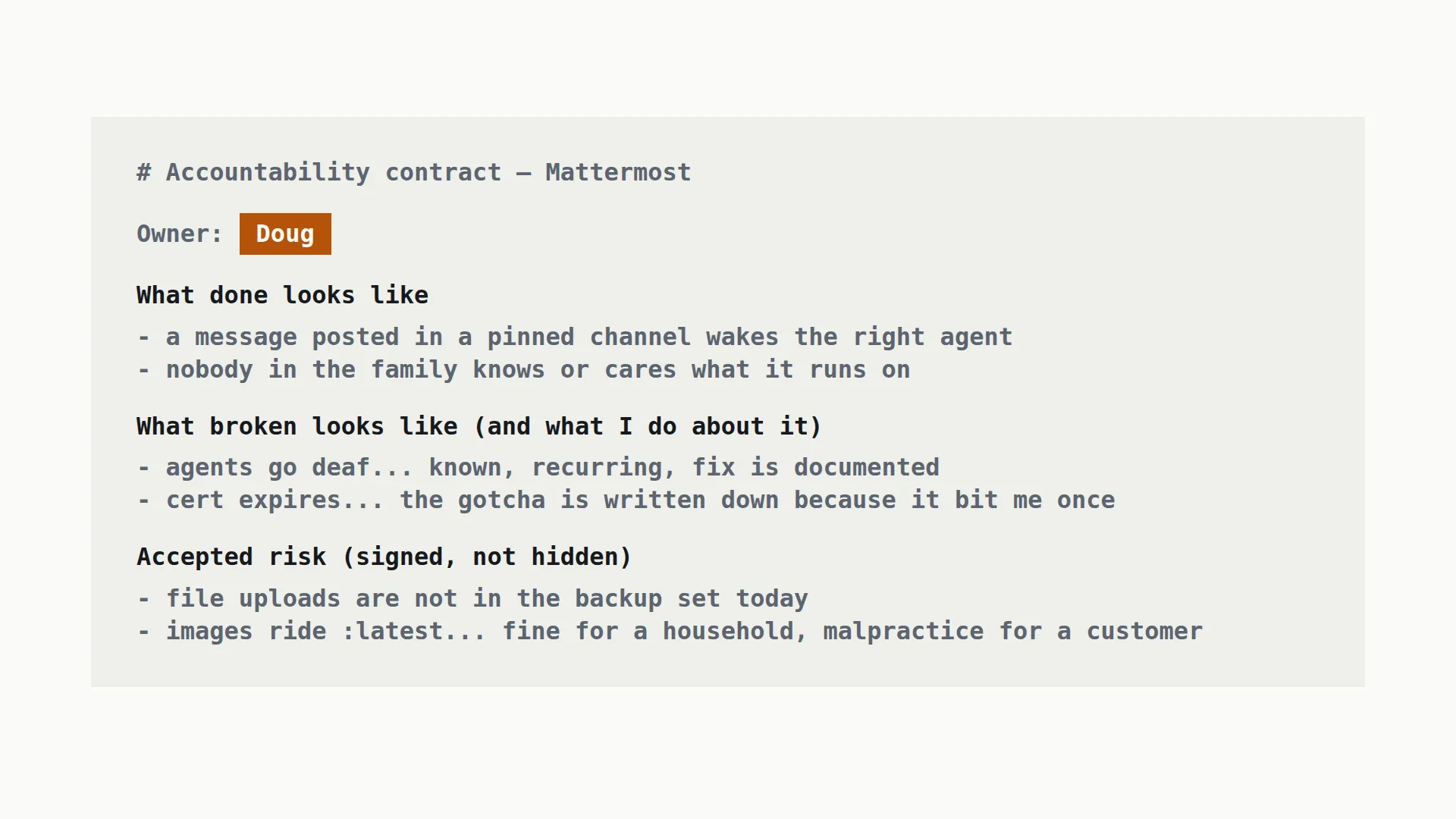 The accountability contract